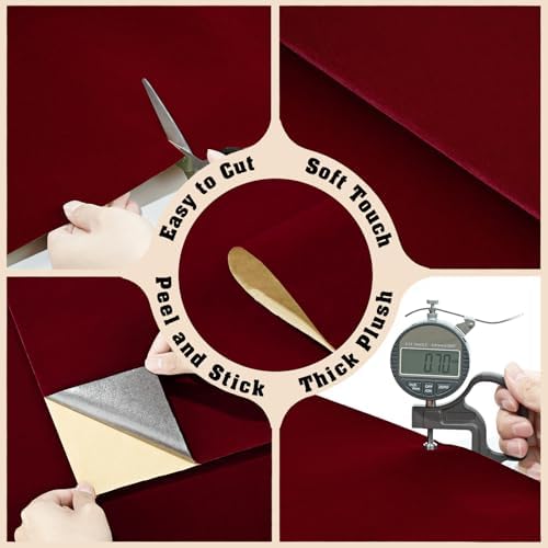 Dark Red Velvet Wallpaper Peel and Stick Burgundy Removable Paper - Image 7