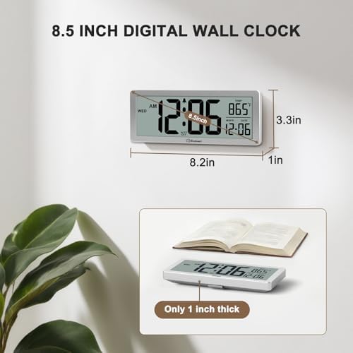 Soobest 8.5 Inch Digital Wall Clock Battery Operated, Compact Display - Image 2