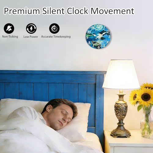 12 Inch Silent Glass Wall Clock Non Ticking - Image 4