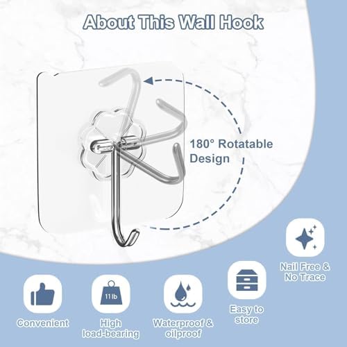 Ninth Five 30 Pack Adhesive Wall Hooks - Image 3