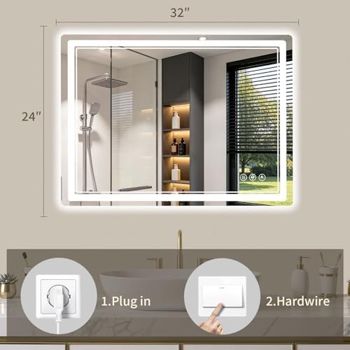 24"x32" LED Bathroom Mirror - Image 3