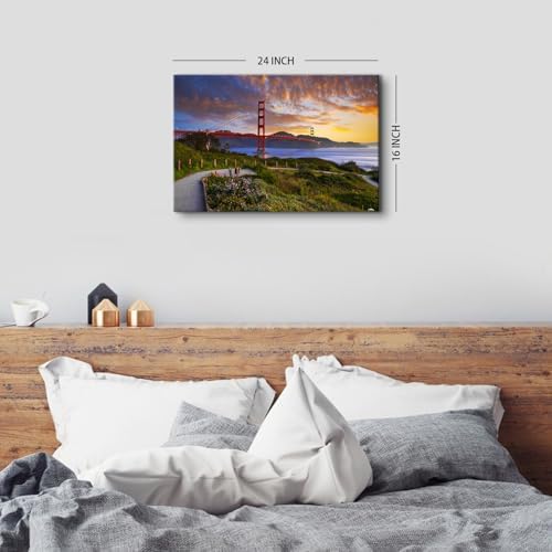 Nature Mountain Landscape Wall Art San Francisco Golden Gate Bridge Pictures - Image 2