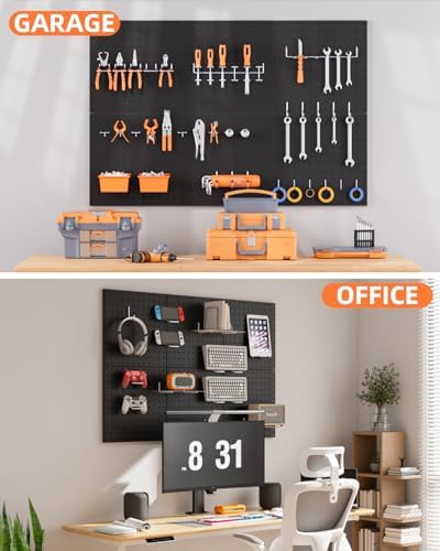 INCLY 6 Pack 12"x12" Heavy Duty Black Metal Pegboard Panels - Image 5