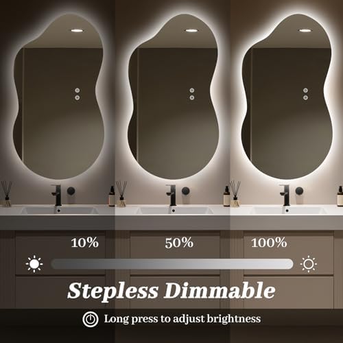 WallBeyond 36"x20" Irregular LED Vanity Mirror - Image 4