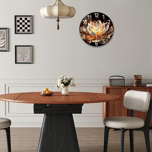 XFM Lotus Flower Wall Clock 16 inch Modern Zen Floral - Image 2