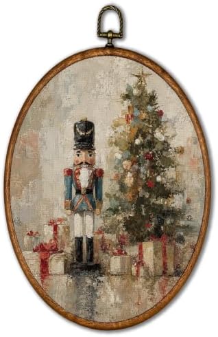 KSDUT Vintage Moody Christmas Tree Holiday Oval Wall Art 8.6"x11.4" by KSDUT