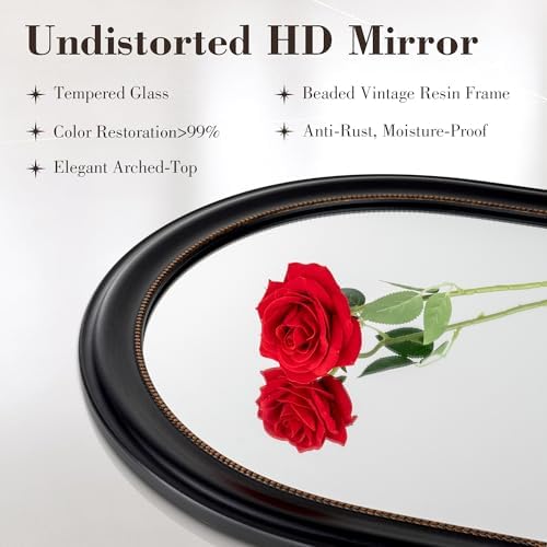 Axeman 24x36 Arched Wall Mirror, Decorative Bathroom Mirror, Traditional - Image 3