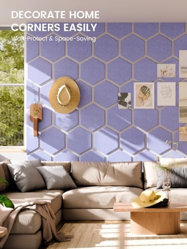 Fluxynara 12-Pack Hexagon Felt Bulletin Board Tiles - Image 4