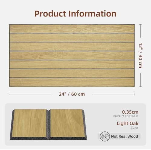 WADILE Peel and Stick Wood Slat Wall Panels 12x24in PVC 10 Pack - Image 2
