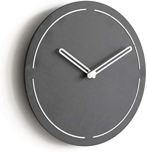 Stephanie Imports Modern Minimalist Dark Concrete Gray Silent Wall Clock - Image 4