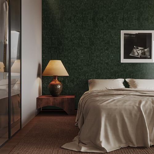 Abyssaly Dark Green Peel and Stick Wallpaper Textured Embossed Wall Paper - Image 6