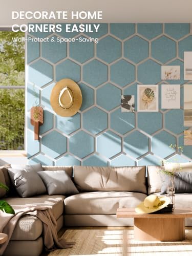 Fluxynara 8-Pack Hexagon Felt Bulletin Board Tiles, Coastal Dawn - Image 4