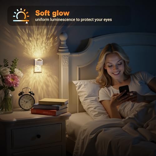 JandCase Night Lights Plug into Wall 2 Pack 3000K Soft White Star Projector - Image 5