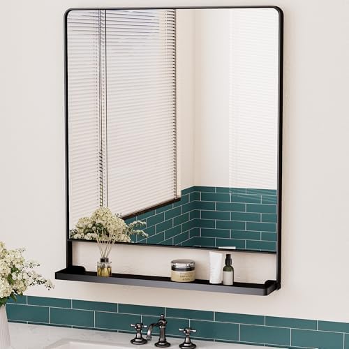 Keonjinn 30 x 36 Inch Black Bathroom Mirror by Keonjinn