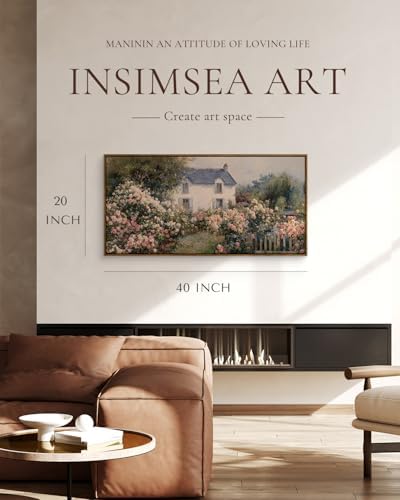 InSimSea Extra Large Framed Vintage Wall Art, Cottage Rose Garden - Image 3