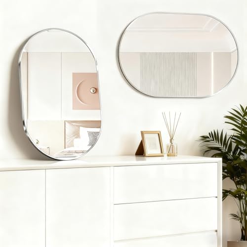 Oval Bathroom Mirror Capsule Wall Vanity Mirror, Large Modern Mirror - Image 5