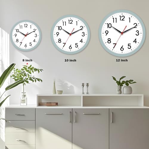 AKCISOT 8 Inch Wall Clock, Silent Battery Operated Analog Clock - Image 4