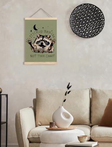 Funny Sage Green Motivational Raccoon Poster Wall Art Framed 12x16in - Image 4