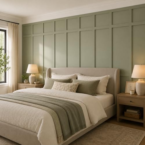 Nuanchu 145" x 100" MDF Premade Board and Batten Paintable Wainscoting Kit - Image 3