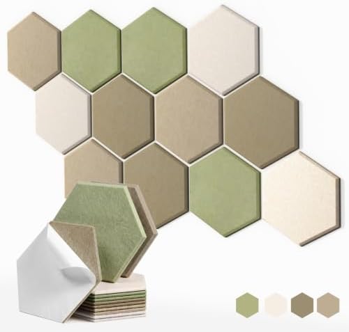 Hexagon Multi-Color Self-Adhesive Acoustic Wall Panels by 100PolyesterAcousticPanel