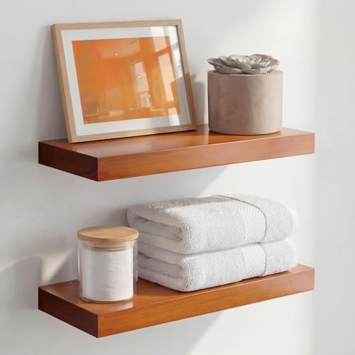 Homeforia 16 Inch Floating Shelves, High-End Solid Pine Wood by Homeforia