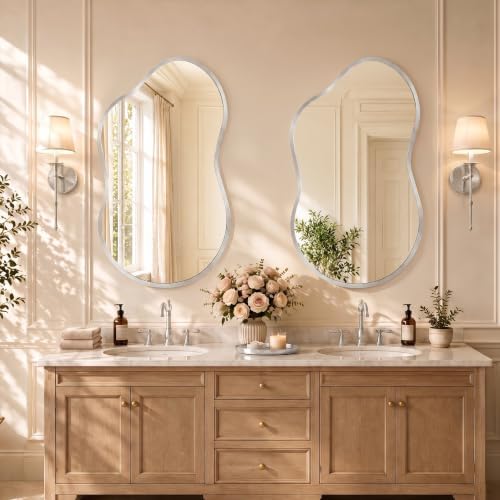 Bathroom Mirror for Over Sink-Silver Home Decor Wall Mirror 26"x 46" Single by Dorlicecass