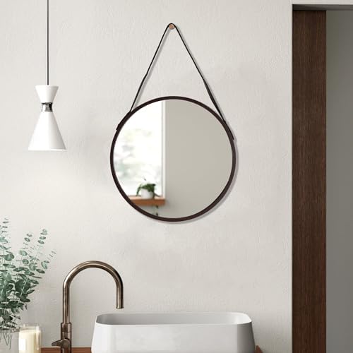 Brown Round Hanging Mirror - Image 5