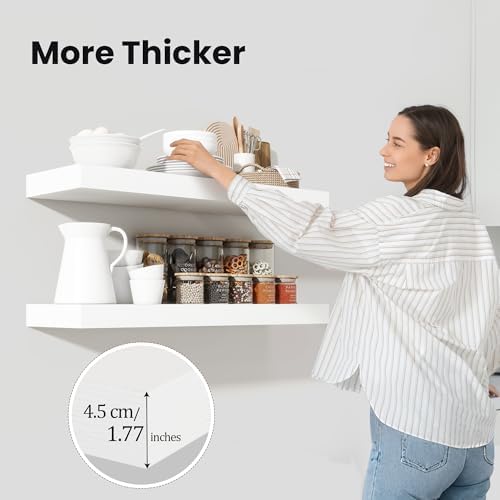 Heimlove Floating Shelves 55.1" W x 10.3" D White Set of 2 - Image 6