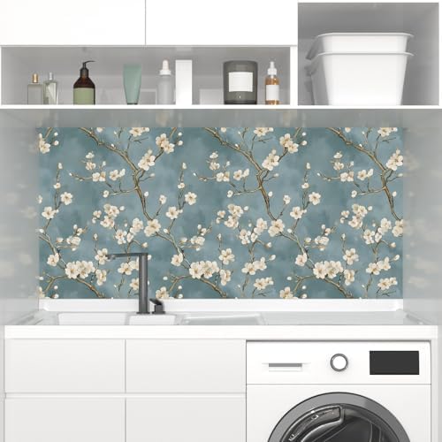 Laatse Vintage Blue White Floral Wallpaper Peel and Stick 17.5''x393'' - Image 4