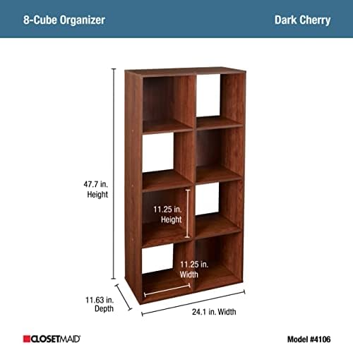 ClosetMaid Cubeicals 8 Cube Storage Shelf Organizer Bookshelf, Vertical or - Image 3
