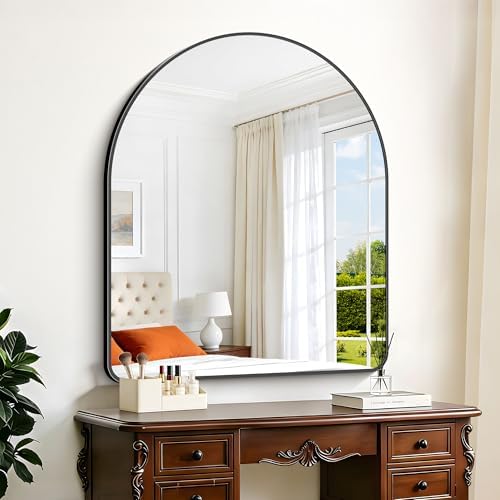 GLASHOM Arched Bathroom Mirror, Wall Mounted Mirror, Living Room, Vertically - Image 5