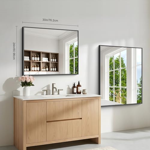 BONEWEI Bathroom Mirror, 24x30 inch Wall Mirror - Image 7
