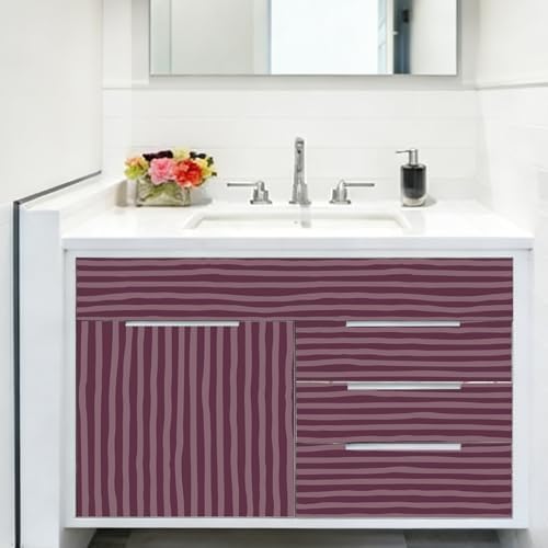 Wine Red Stripe Irregular Wallpaper Vintage Peel and Stick Wallpaper Wall Paper - Image 5