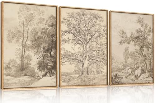 Large Vintage Sketchbook Framed Canvas Wall Art Set -16"x24"x3 - Image 5