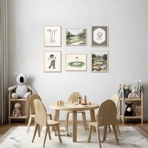 Mynotix Golf Nursery Canvas Poster Set of 6, Vintage Baby Boy Golf Sport Wall - Image 5
