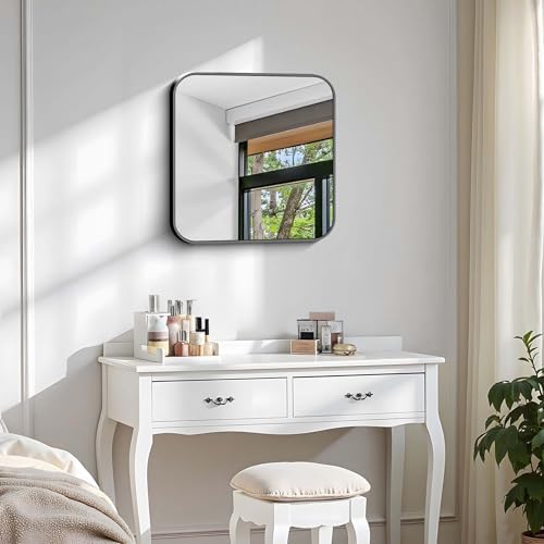 Black Bathroom Mirror, 18 x 18 inch Square Mirrors - Image 3