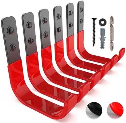 4 Inch Garage Hooks, 6 Pack Heavy Duty Wall Hooks by SunVFaFa