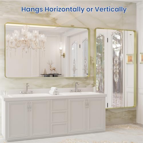 WEER Gold Bathroom Vanity Mirror 50X30 Inch - Image 5