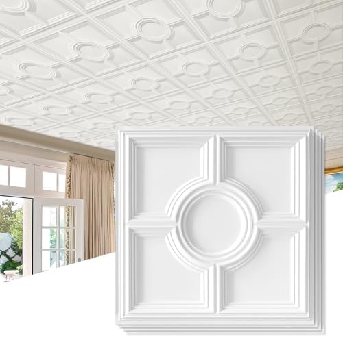 STICKGOO Drop Ceiling Tiles 24 x 24in, Waterproof, Premium PVC Ceiling Panels by STICKGOO