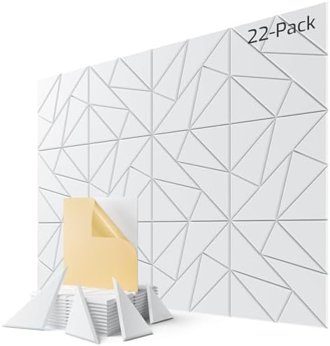 22 Pack Geometric Design Sound Proof Foam Panels by Lebenforce
