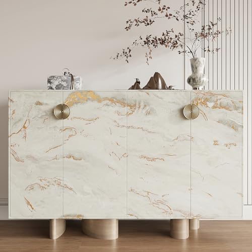 VEELIKE Matte Beige Gold Marble Countertop Contact Paper Kitchen Countertop - Image 7