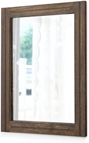 AAZZKANG Rustic Wood Mirror Rectangle Decorative Wall Hanging Mirrors by AAZZKANG