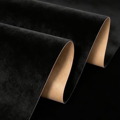 Stickyart 24"x160" Black Wallpaper Peel and Stick Soft Textured Velvet Wallpaper by Stickyart