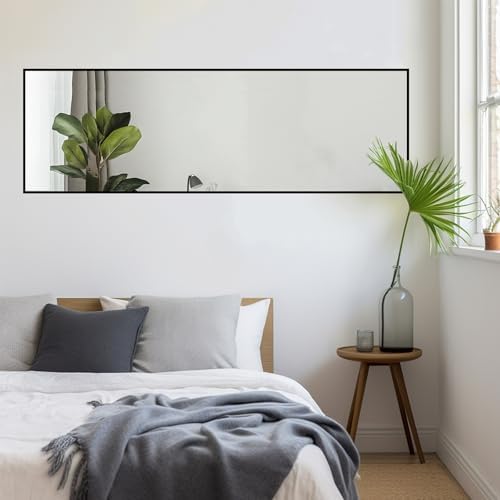 Sunniry 16x48 inch Black Wall Mirror, Matte Metal Frame - Image 3