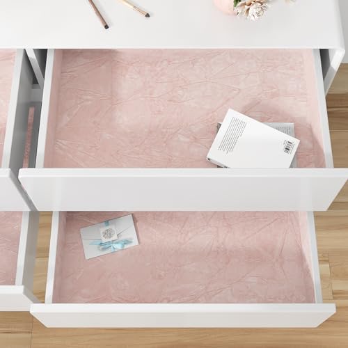 VEELIKE Blush Pink Crushed Velvet Drawer Liner Self Adhesive Velvet Flocking - Image 3