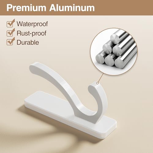 pickpiff Adhesive Wall Hooks for Coat/Towel, Hold 13LB - Image 4