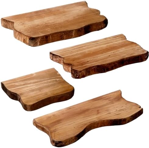 Pinkunn 4 Pcs Solid Live Edge Floating Shelves - Image 4