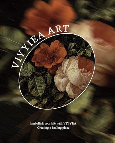 VIYYIEA Vintage Gold Framed Floral Wall Art, Dark Botanical Academia Moody - Image 4
