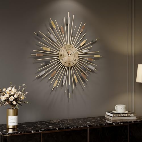Cuspin 24 Inch Colorful Gold Wall Clock by Cuspin
