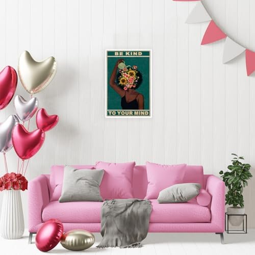 Dcvjiy Retro Be Kind To Your Mind Poster Fashion Black Girl Wall Art Lose Your - Image 3